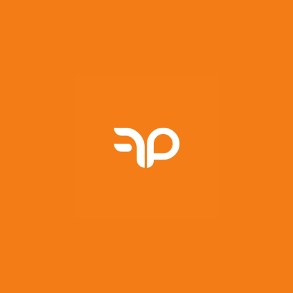 Logotipo da Fullpromo em fundo laranja